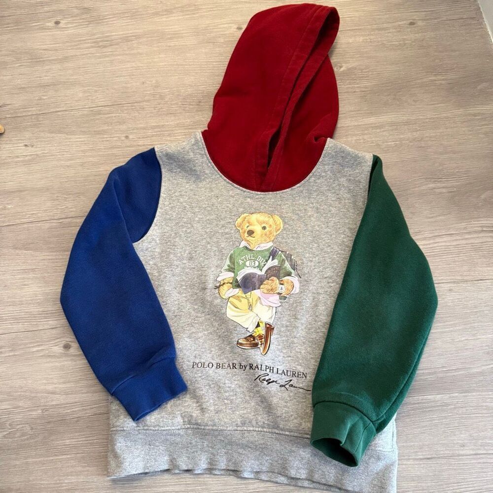 Polo Ralph Lauren Bear Color-Blocked Fleece Hoodie Size 6